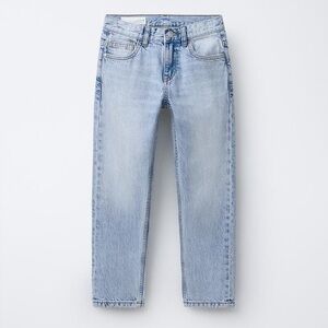 Zara Z1975 Cropped Straight Leg Jeans Light Wash Size 4 90’s Denim 100% Cotton